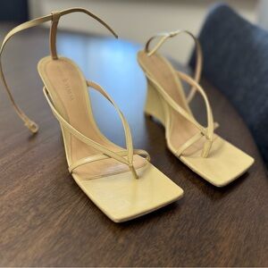 Bottega Veneta Yellow Wedge Sandals